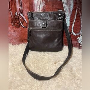 Roots brown leather bag